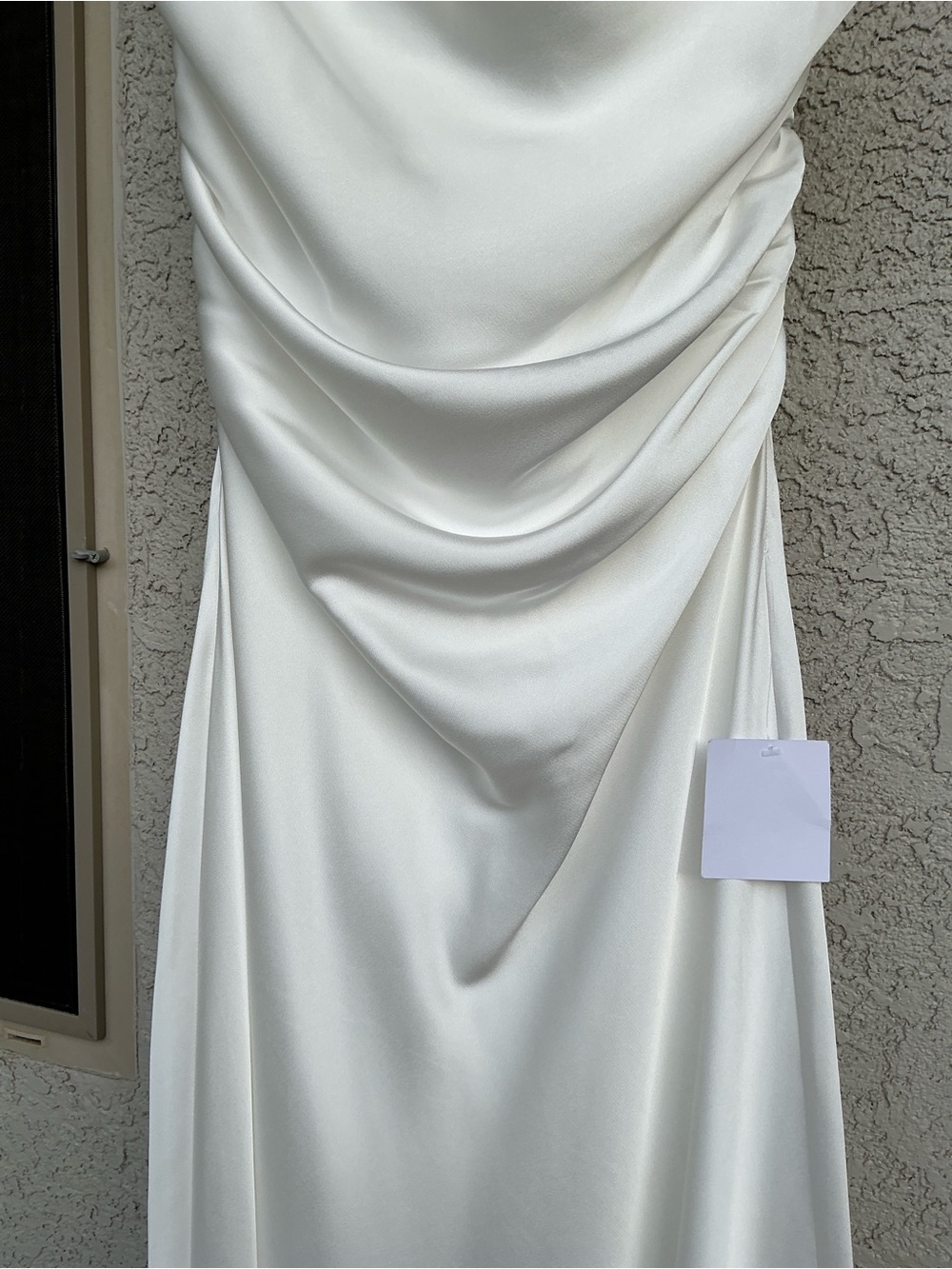 NWT Lulu’s Effortlessly Sensational White Satin Backless Maxi Wedding Dress L XL - Picture 9 of 11